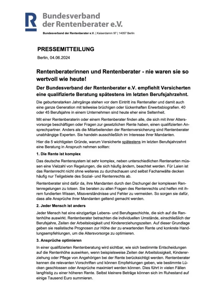 Rentenberatung ist so wichtig wie nie zuvor.
